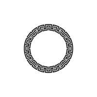 Greek Key Circle Border on White Background, Minimalist vector