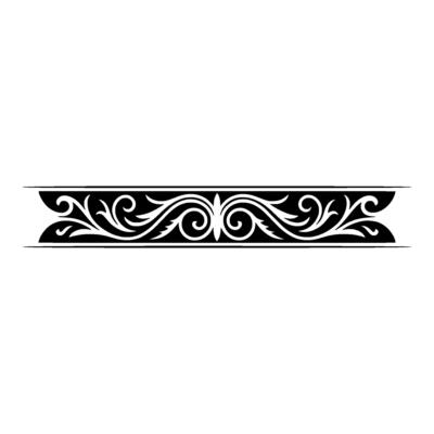 Elegant Black and White Swirl Border , Vintage Ornament, Decorative Element