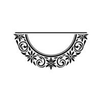 Elegant Floral Scrollwork Frame, Black on White, Illustration vector