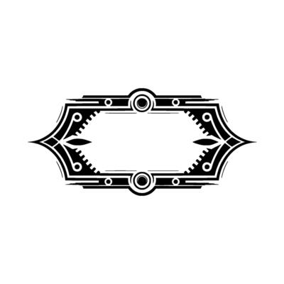 Art Deco Frame, Monochrome Element