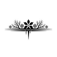 Winter Frost Emblem Elegant Black and White Element vector