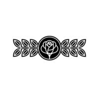 Elegant Rose Emblem Minimalist Floral in Black and White vector