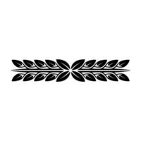 Decorative Leaf Border - Black White Ornament on Gradient vector