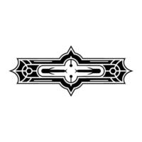 Geometric Black Ornament on White Background, Illustration vector