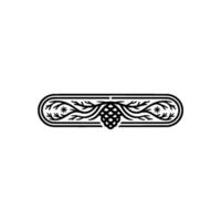 Minimalist Pine Cone Twigs , Decorative Border Element vector