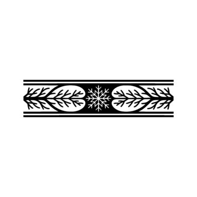 Elegant Snowflake Border in Black and White