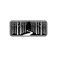 Minimalist Forest Path Black and White vector