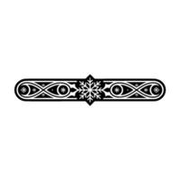 Elegant Black Snowflake , Winter Border Element vector
