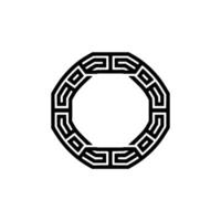 Geometric Black White Ouroboros-Like Emblem vector