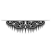 Ornamental Black and White with Icicle Motif on White Background vector