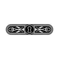 Ornate Black White Keyhole , Vintage-Inspired Decorative Element vector