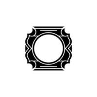 Elegant Black Frame, Circle Center, Minimalist , Template vector