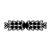 Floral Laurel Leaf Border in Black and White, Decorative Element vector