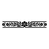 Elegant Floral Border Silhouette, Black on White Background vector