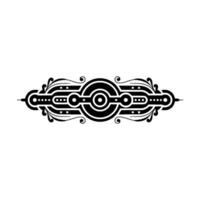 Ornamental Black White Geometric Element vector