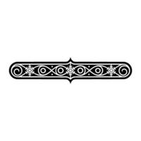 Elegant Black Winter Border Element with Snowflake Motifs vector
