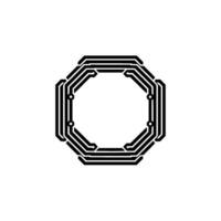 Abstract Tech Octagonal Circuit on White Background vector