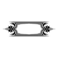Elegant Black Floral Border Frame on Cream Background vector