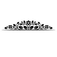 Elegant Floral Border Black Silhouette Element on White vector