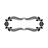 Elegant Floral Frame in Black White - Decorative Element vector