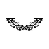 Elegant Floral Border in Black, Decorative Flourish Element vector