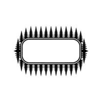 Forest Frame Minimalist Evergreen Badge or vector