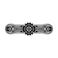 Geometric Cog Element, Black White, Minimalist, Illustration vector