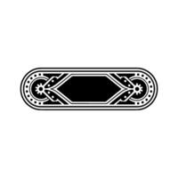 Art Deco Label or Badge on Neutral Background - Black and White Geometric vector