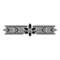 Black White Christmas Border Element - Holly Decorative vector