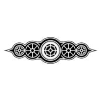 Geometric Gear and Wheel on White Background - Decorative Element vector