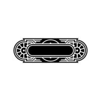 Art Deco Emblem - Ornate Black on Grey Background vector