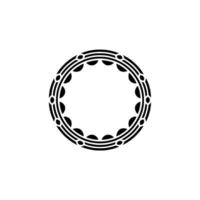 Minimalist Circular Ornament Black White Decorative Element vector