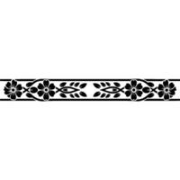 Elegant Floral Border with Simple, Minimalist Black Elements on White vector