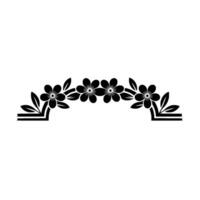 Floral Border Arch in Black and White Minimalist Element vector