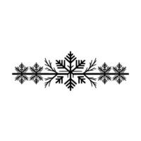 Minimalist Winter Snowflake Border on White vector