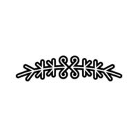 Decorative Line Art Branch with Swirls, Element vector