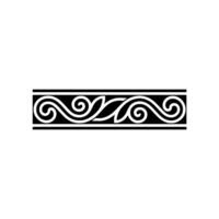 Elegant Swirl Border Black and White Decorative Element vector