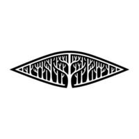 Minimalist Forest in Geometric Shape, Black and White, Elegant vector