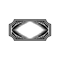 Elegant Black and White Frame with Decorative Foliage, Minimalist vector