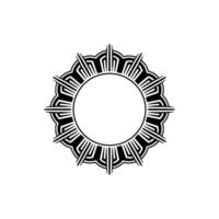 Art Deco Sunburst Circular Frame, Elegant Black and White Element vector