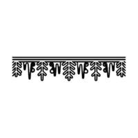 Minimalist Winter Border Element, Black and White Line Art vector