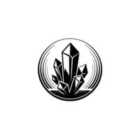 Crystal Cluster in Circle, Minimalist vector