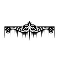 Elegant Black and White Border with Icicle Effect vector