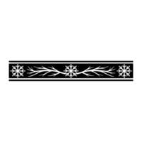 Minimalist Black and White Winter Snowflake Border vector