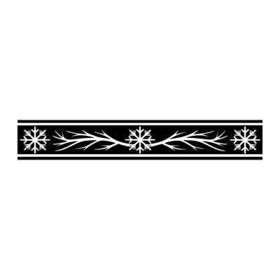 Minimalist Black and White Winter Snowflake Border