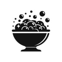 bowl full of soap bubbles a simple silhouette icon for cleaning services or laundry products a black and white graphic of suds and foam vector