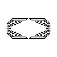 Elegant Black White Laurel Wreath Frame - Decorative vector
