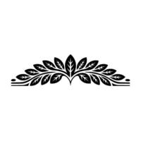 Minimalist Black Leaf Element on Grey Background vector