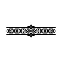 Elegant Black Ornamental Border Element on White vector