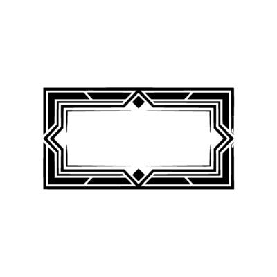 Geometric Deco Frame, Subtle Gradient, Elegant Border